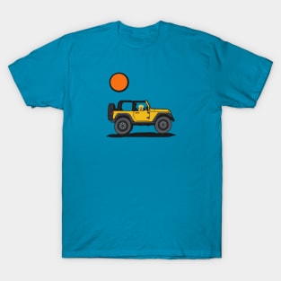 Yellow 4x4 with Dog Rider T-Shirt